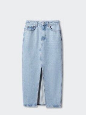 Mango slit denim skirt